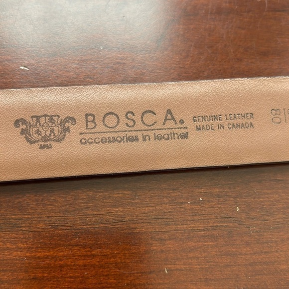 BOSCA Canadian Leather belt size 32 nwot silver square buckle chestnut brown - Picture 4 of 8